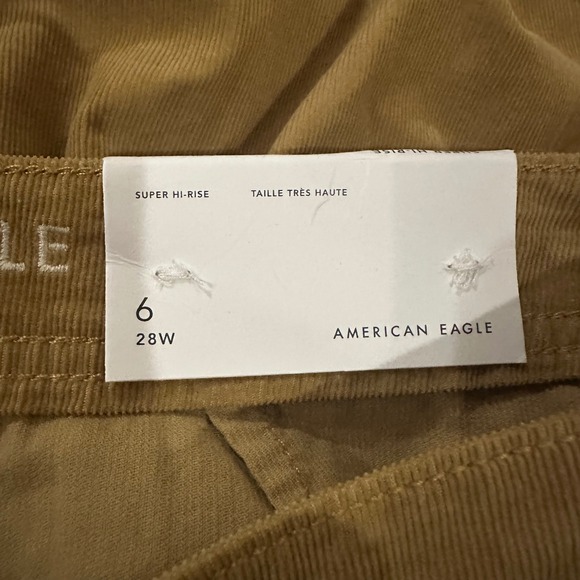 American Eagle Corduroy Mini Skirt Button Front High Rise Size 6 Tan Preppy - Picture 9 of 11